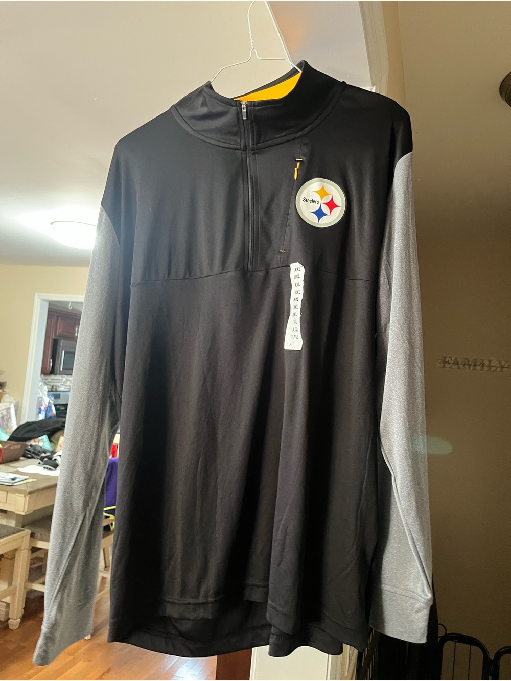 Pittsburgh Steelers Men’s Black & Gray Quarter-Zip Pullover 2xl